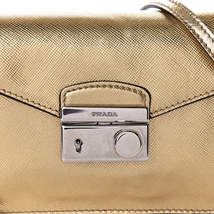 Prada Saffiano Lux Sound Shoulder Bag Platino 12 of 12