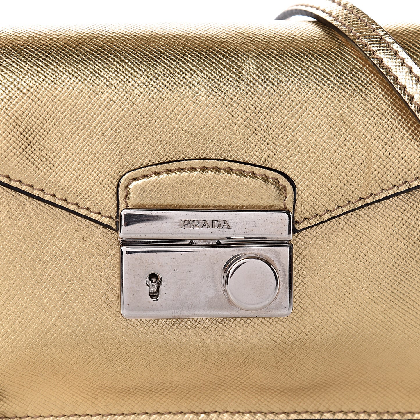 Saffiano Lux Sound Shoulder Bag Platino