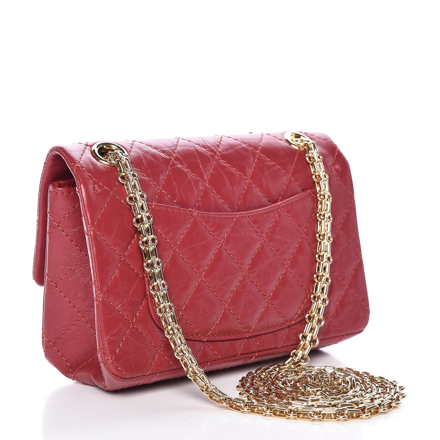 Aged Calfskin Quilted 2.55 Reissue Mini Flap Red