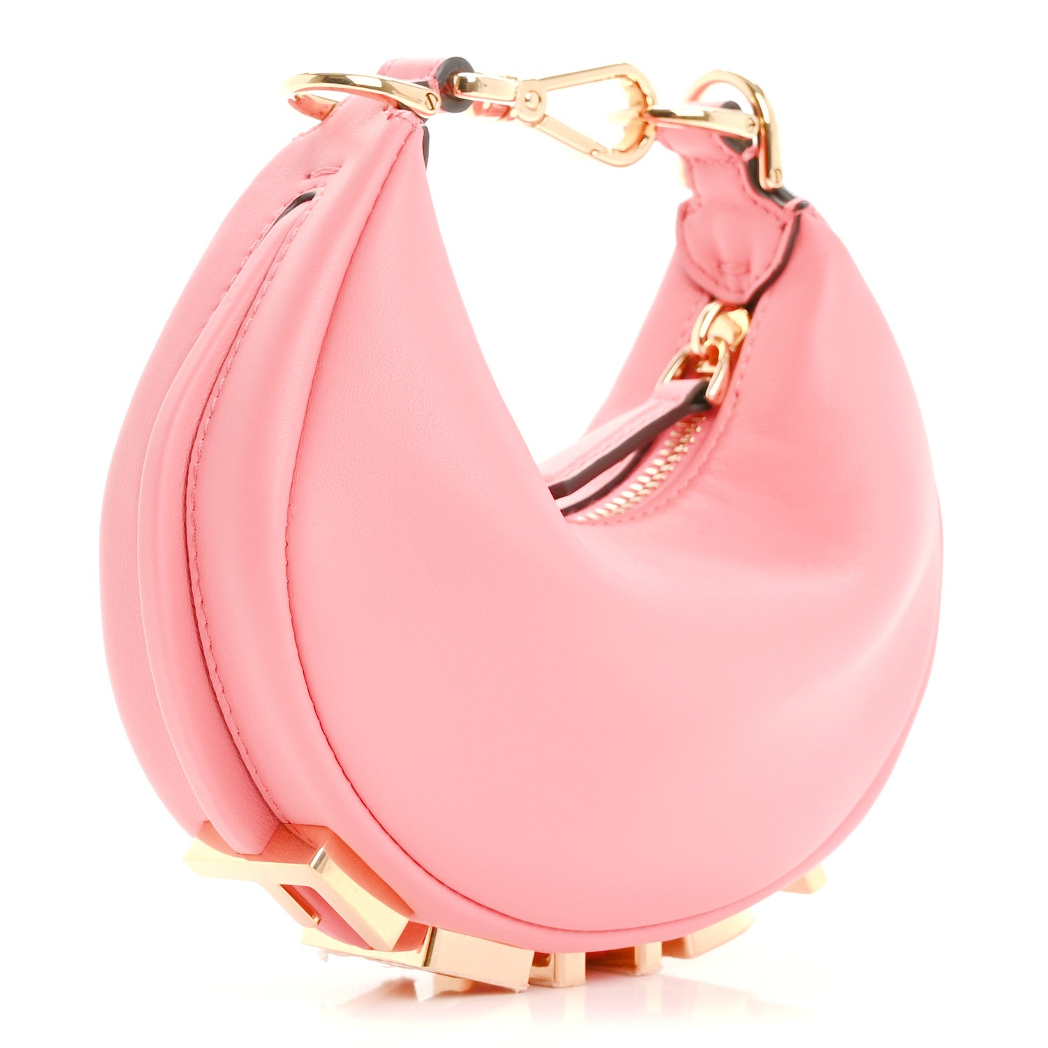 Fendi Vitello Grace New Matte Nano Fendigraphy Hobo Charm Pink Dalia 3 of 10
