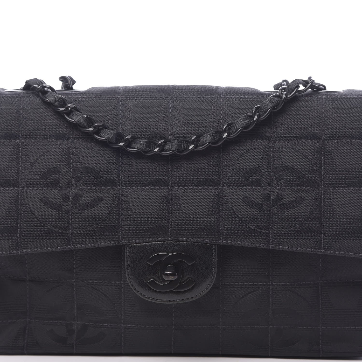 Chanel Nylon Medium Travel Flap Black 8 of 10