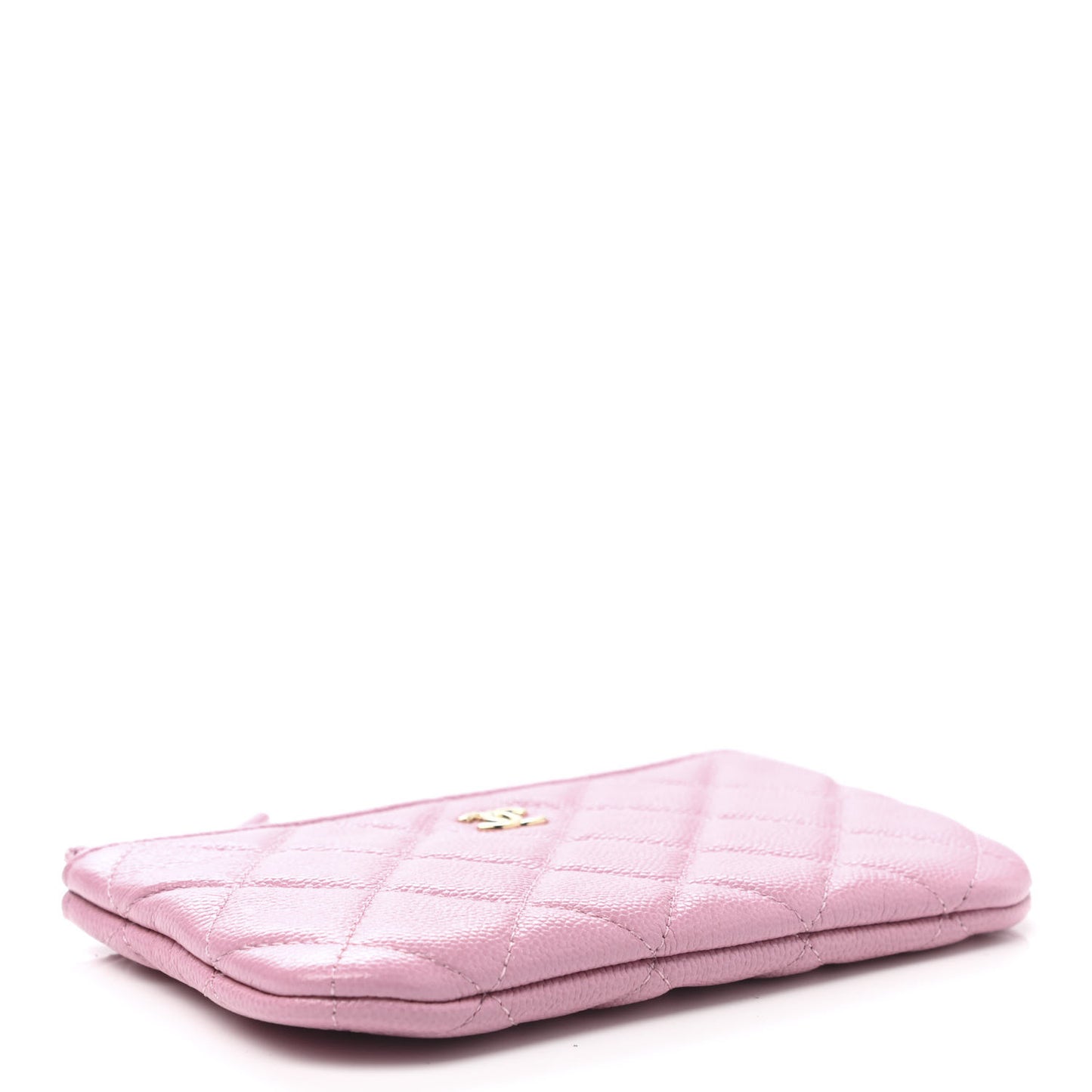 Caviar Quilted Small Cosmetic Case Light Pink