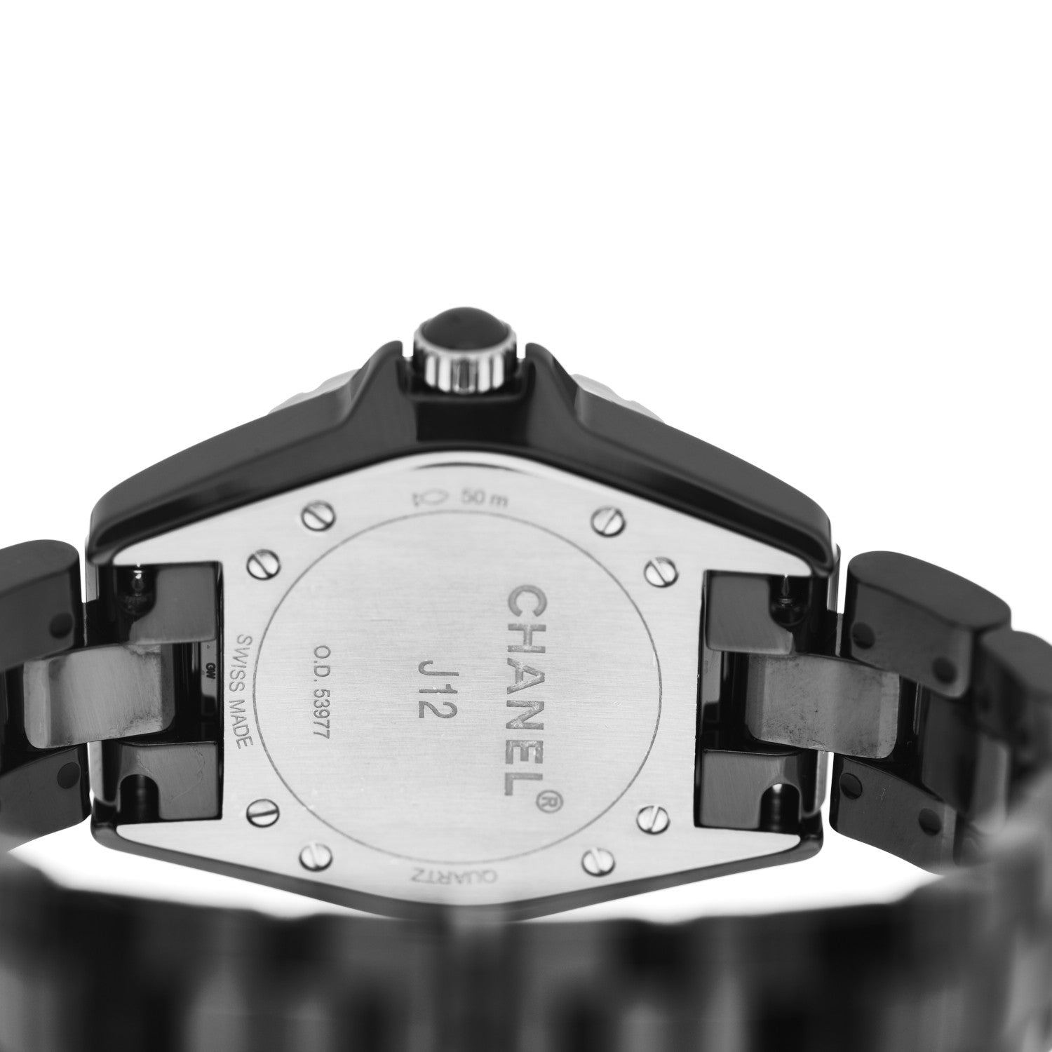 Chanel Stainless Steel Ceramic Diamond Bezel 29mm J12 Quartz Watch Black 4 of 4