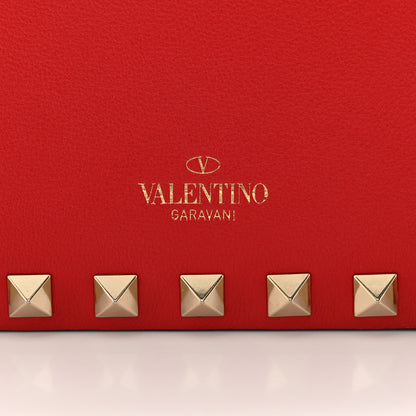 Valentino Garavani Vitello Rockstud Wallet On Chain Rouge Pur 6 of 11