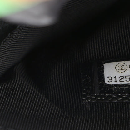 Chanel Caviar Fabric Graffiti Foldable Tote Bag With Chain Black Multicolor 8 of 17