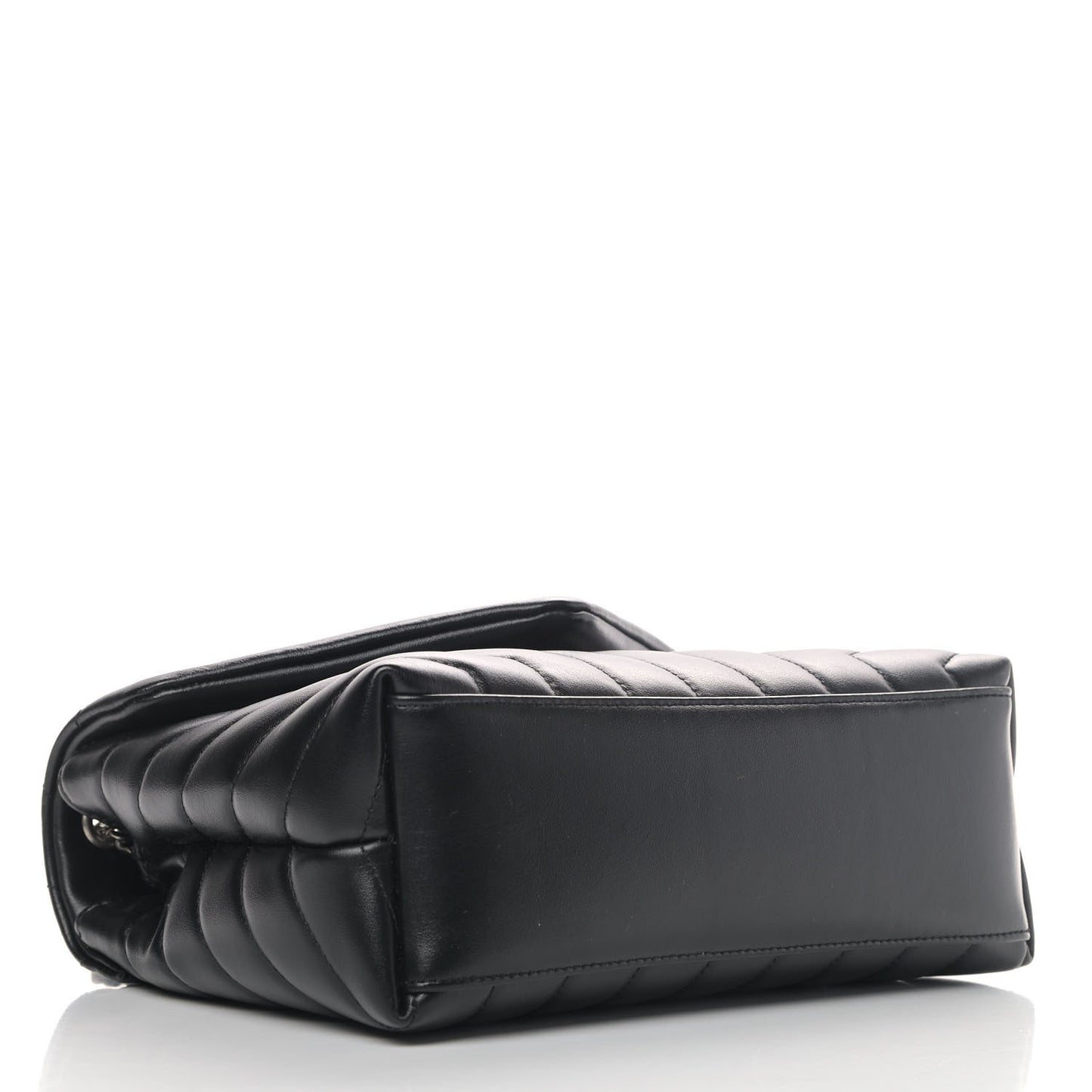 Calfskin Y Quilted Monogram Small Loulou Chain Satchel Black