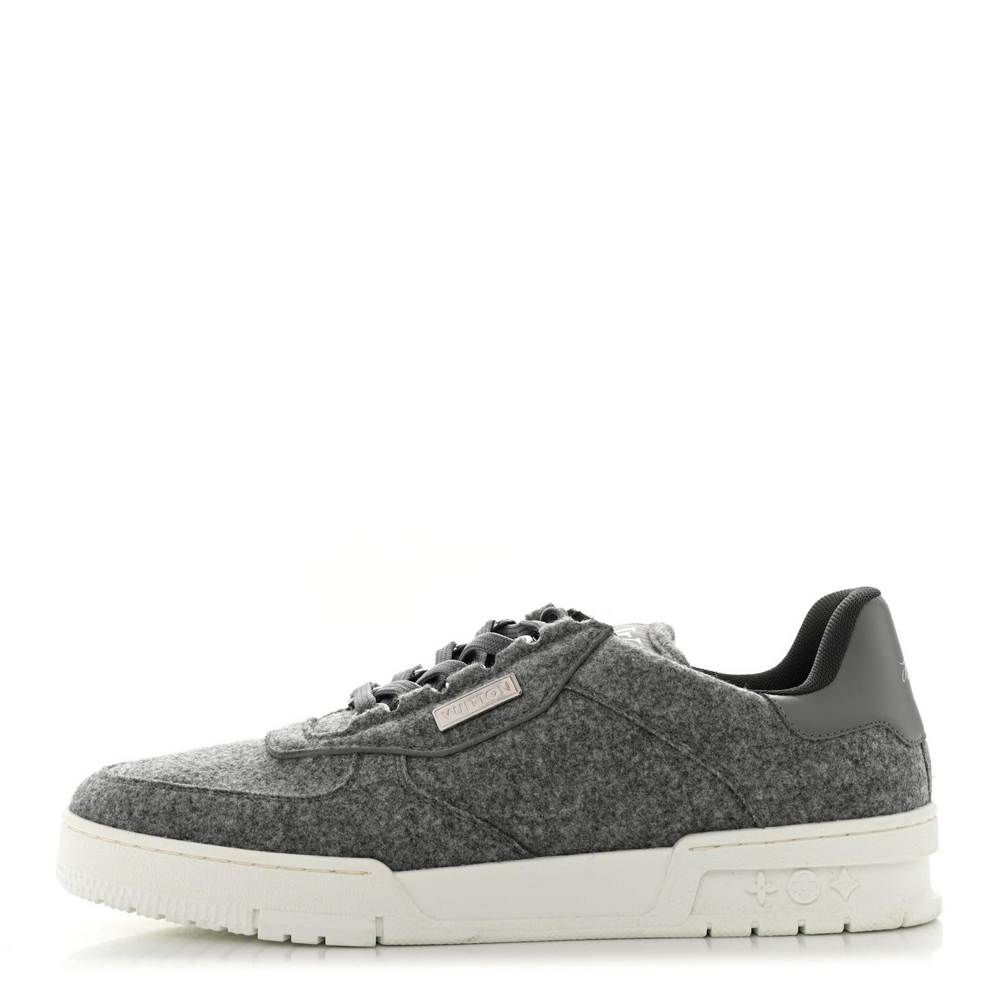 Wool Mens LV Trainer Sneakers 8 Grey