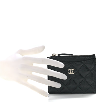 Chanel Caviar Quilted CC Zip Card Holder Black 2 of 12