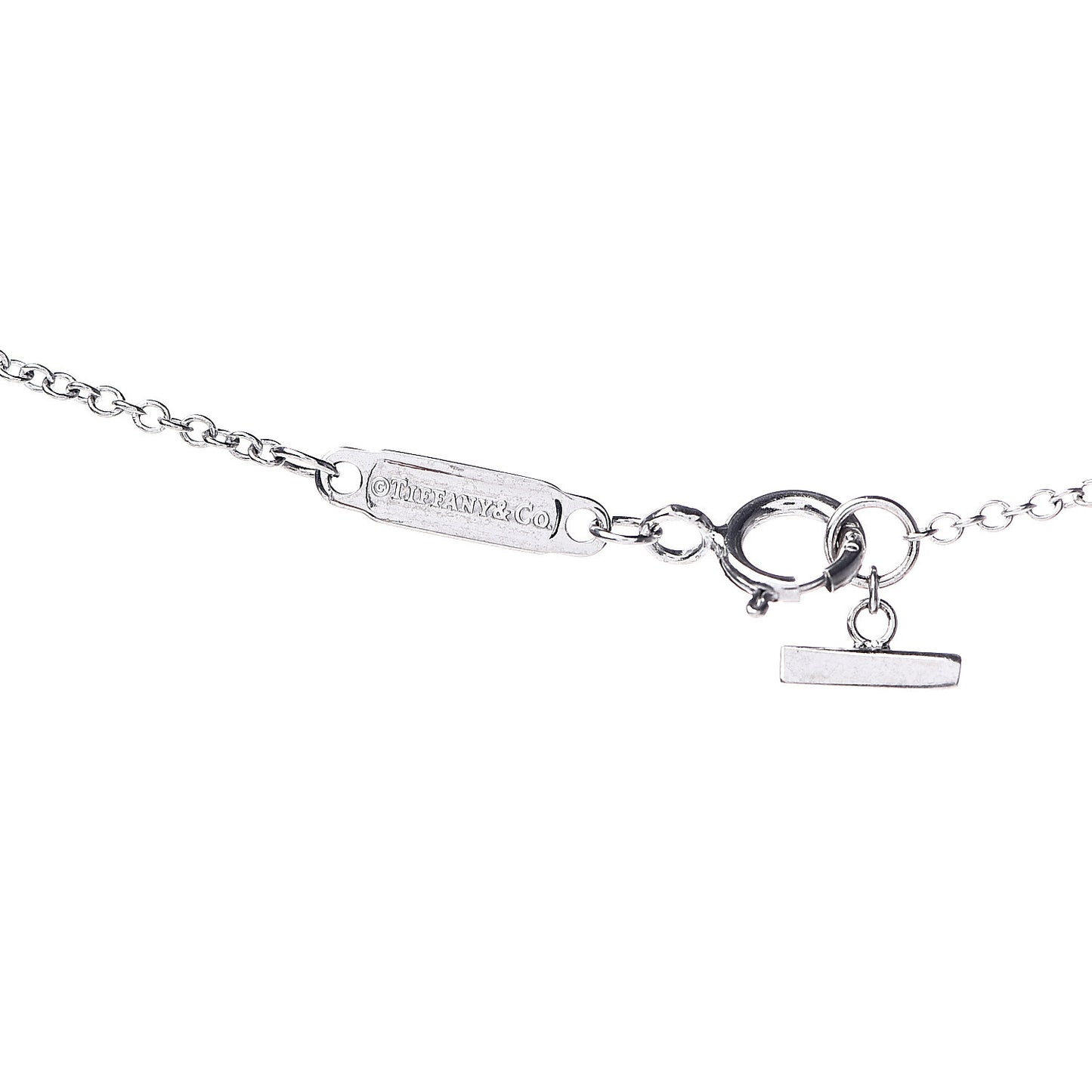 18K White Gold Diamond T Smile Pendant Necklace