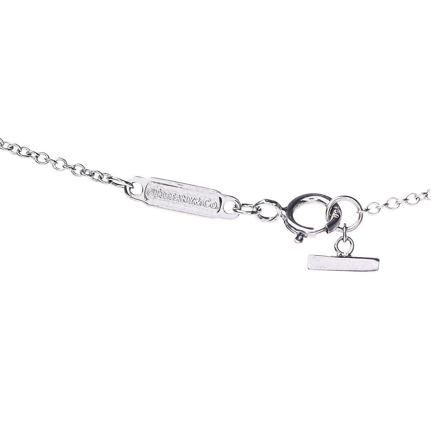 Tiffany 18K White Gold Diamond T Smile Pendant Necklace 4 of 4