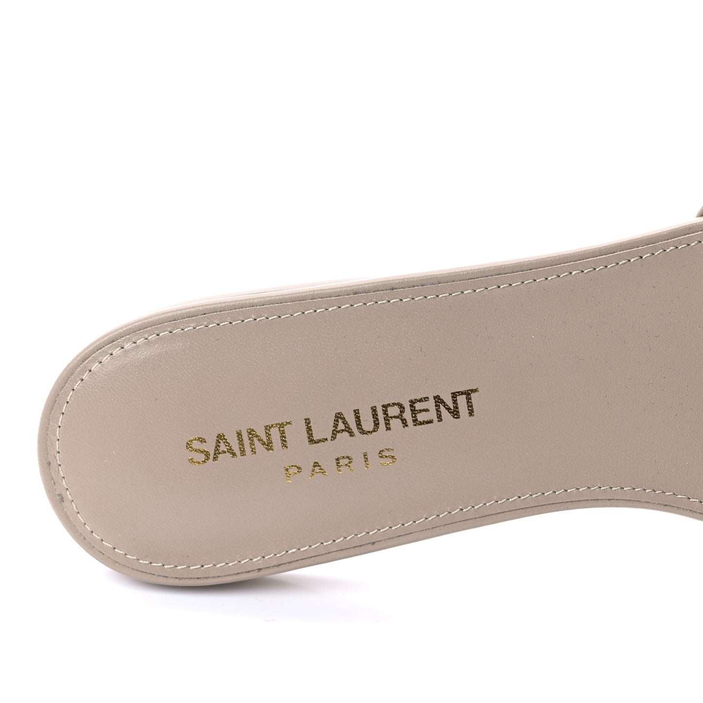Calfskin Tribute 05 Slide Sandals 37.5 Dark Beige