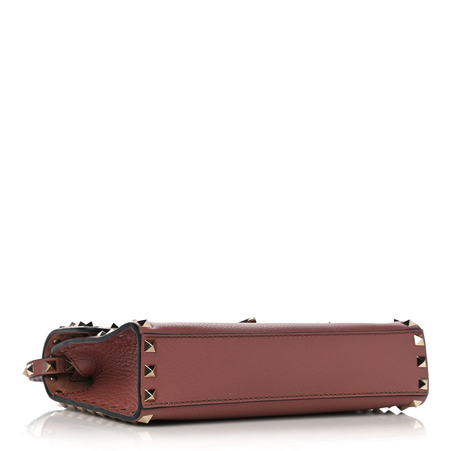Pebbled Calfskin Medium Rockstud Flip Lock Crossbody Bag Dark Nude