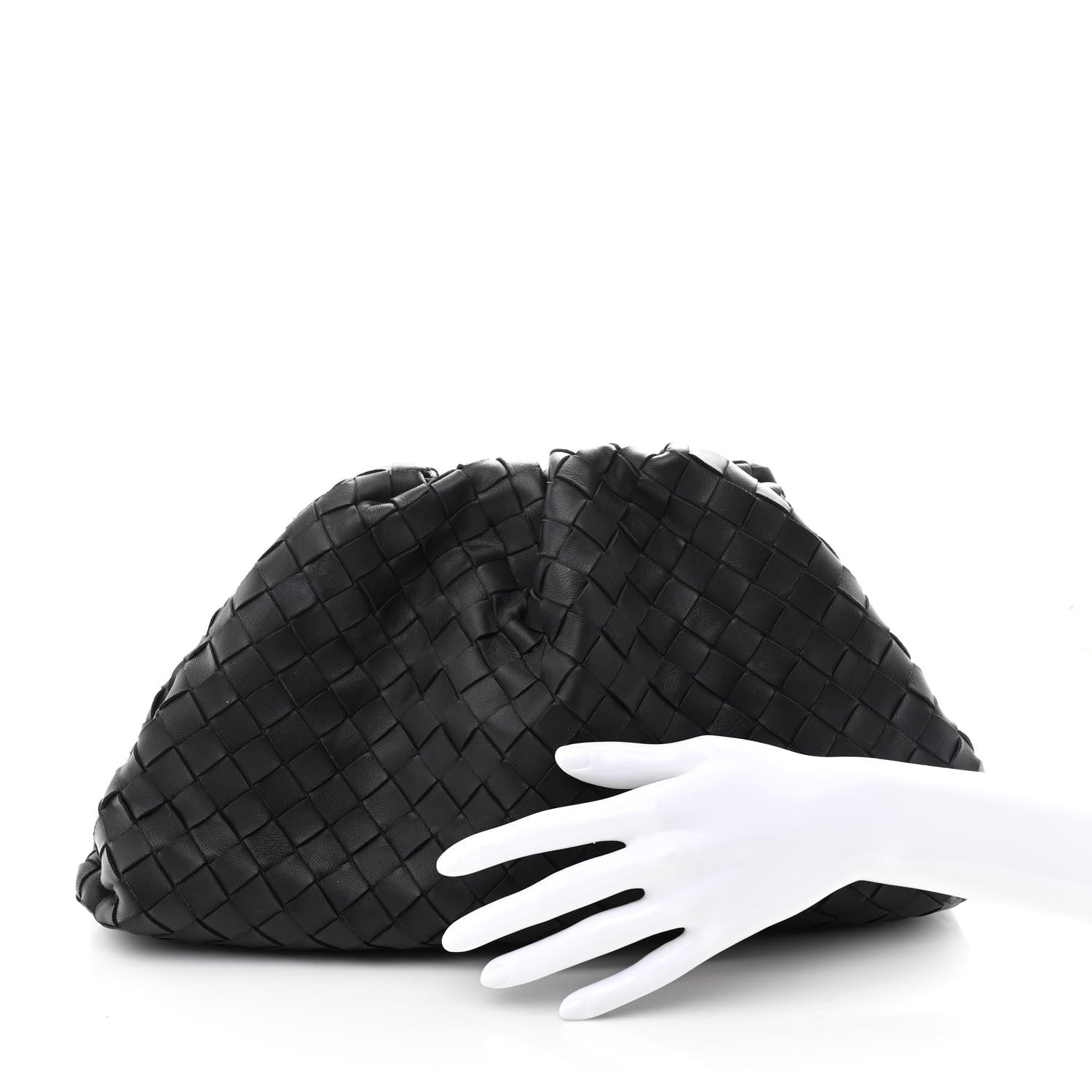 Bottega Veneta Nappa Maxi Intrecciato The Pouch Oversized Clutch Black 2 of 9