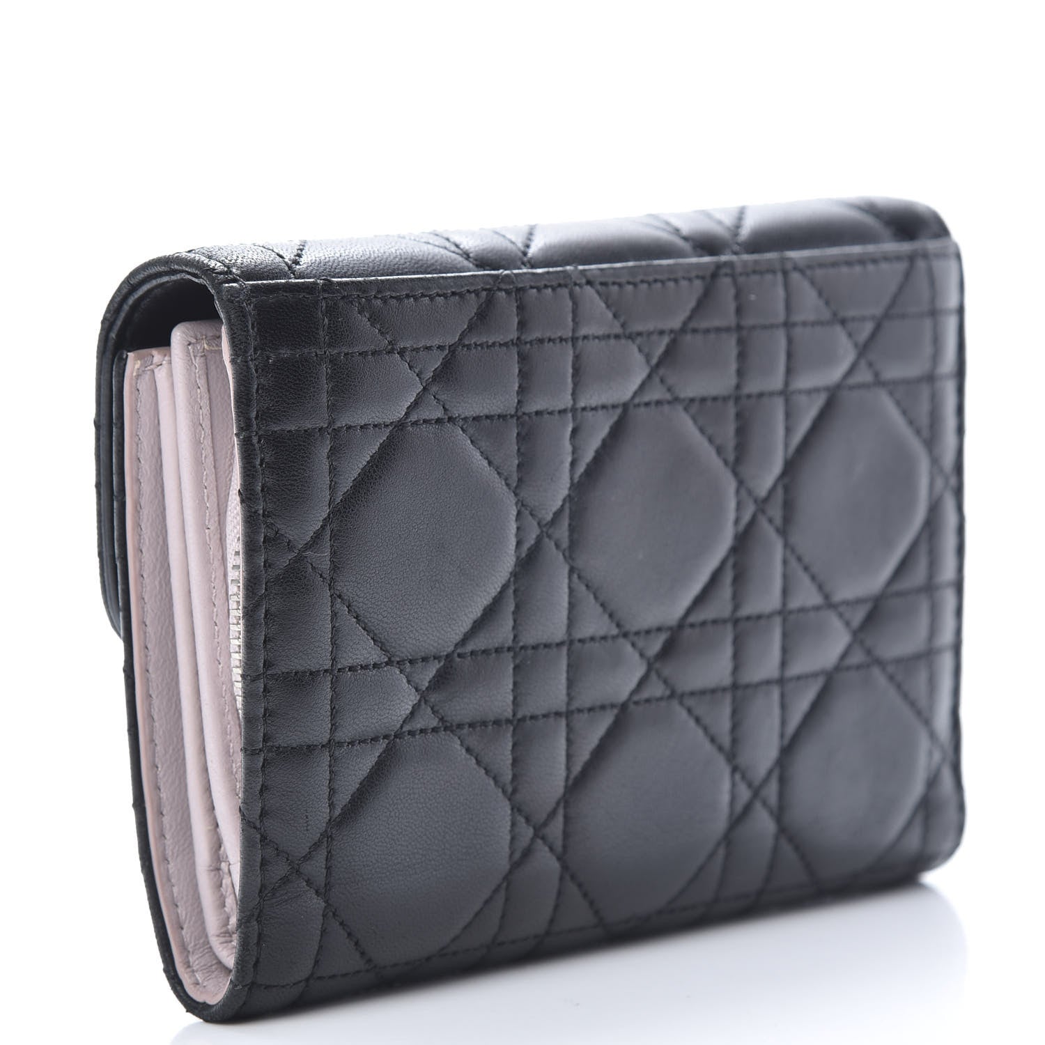 Christian Dior Lambskin Cannage Miss Dior Explorateur Compact Wallet Black 3 of 13