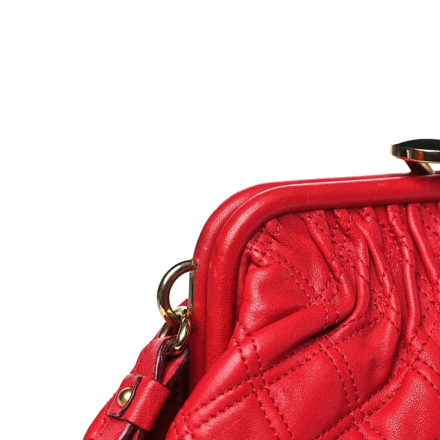 Calfskin Quilted Little Stam Red