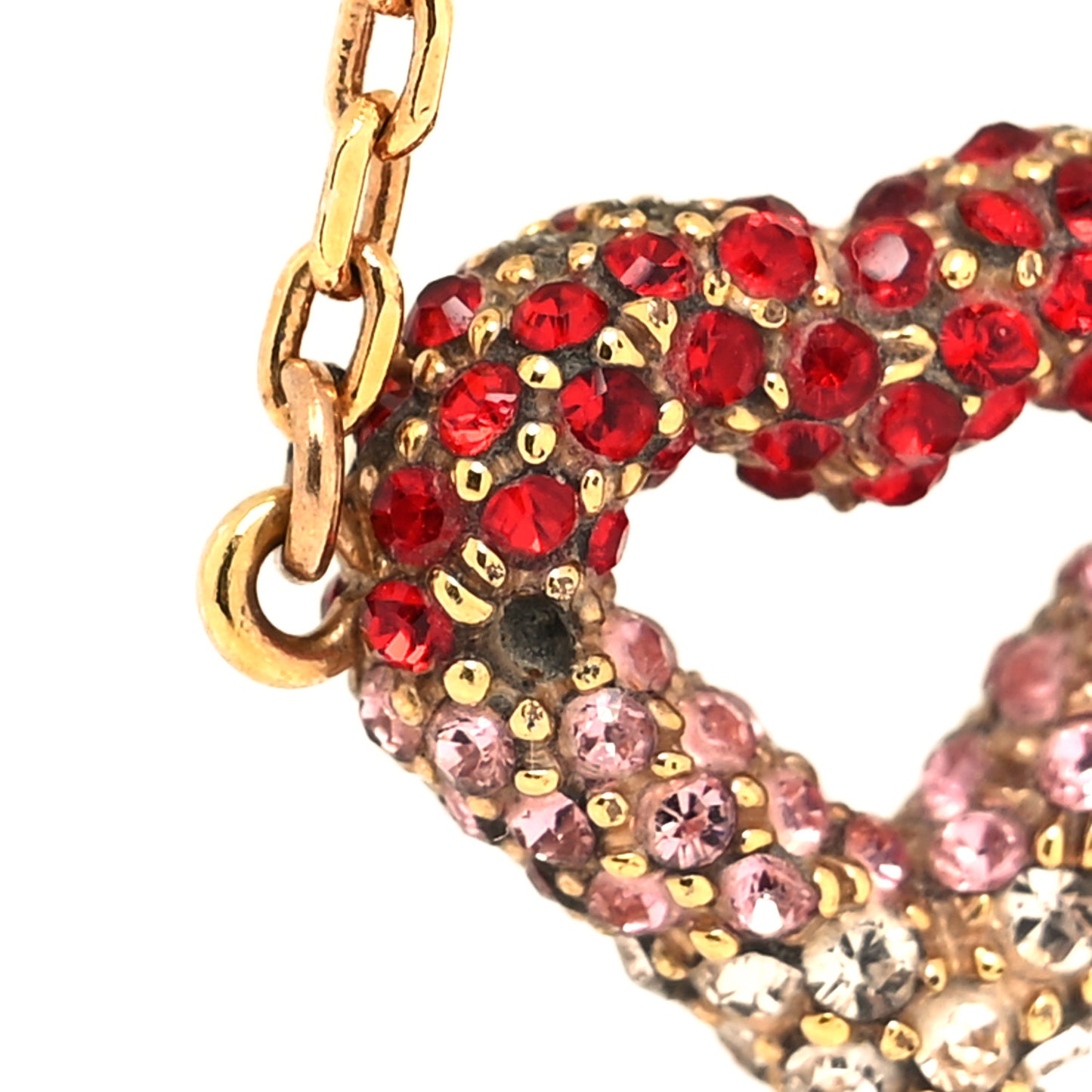 Swarovski LV and V Heart Strass Bracelet Rose Gold