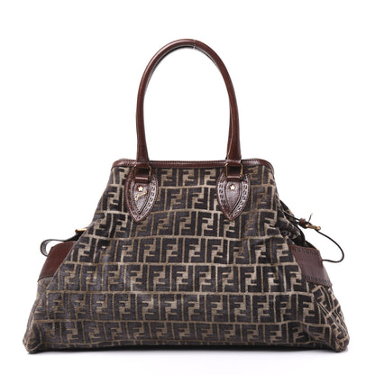 Fendi Velvet Zucca Vitello Large Bag De Jour Fango 1 of 9