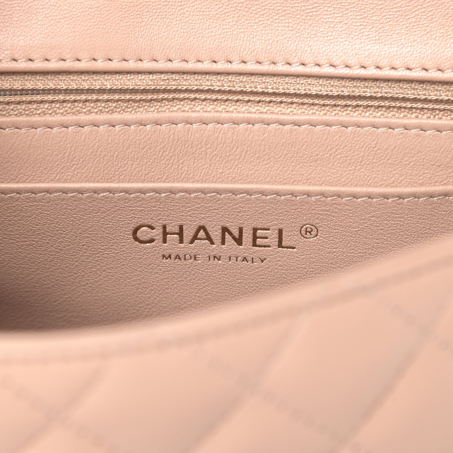 Chanel Lambskin Quilted Mini Square Flap Beige 7 of 9