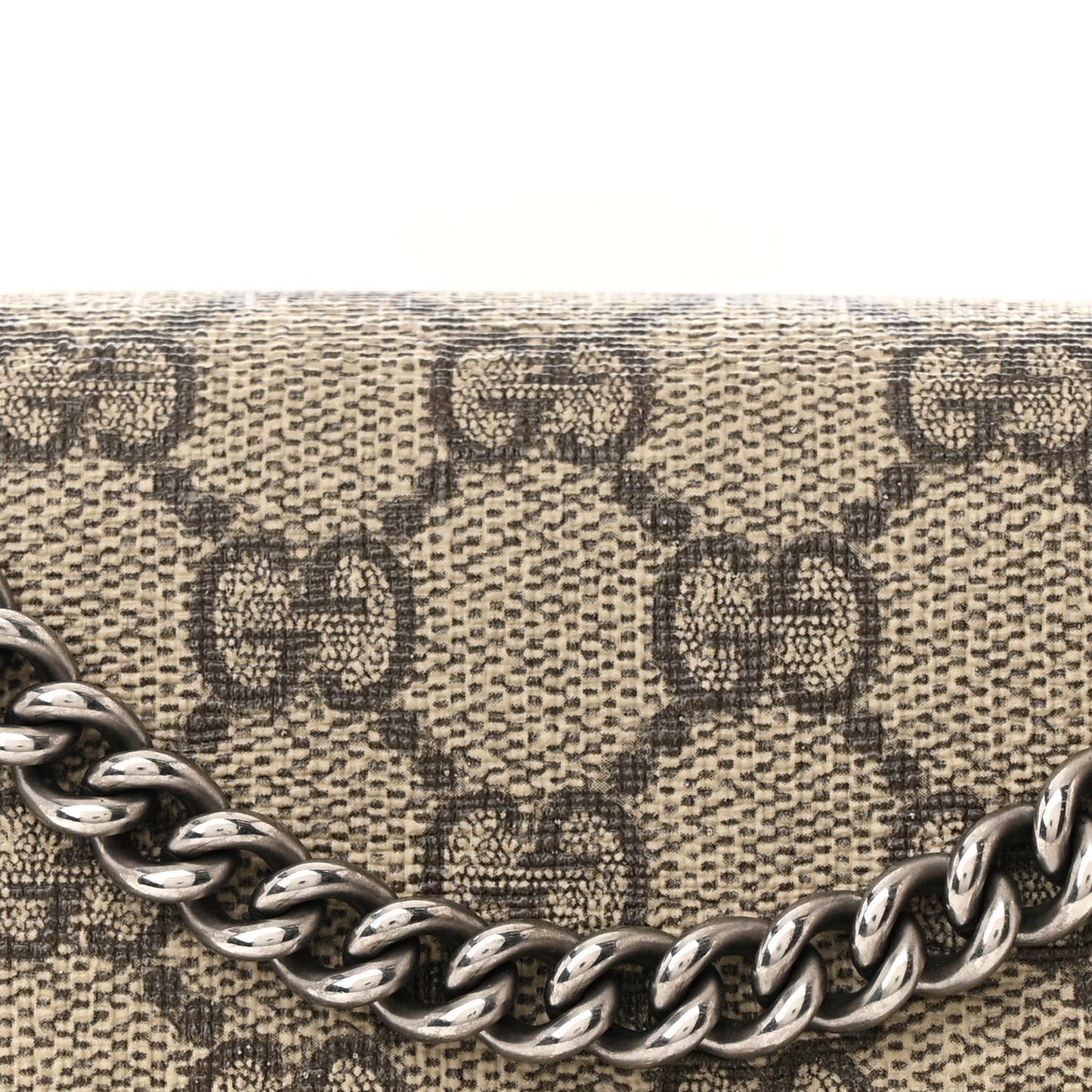 GG Supreme Monogram Mini Dionysus Chain Wallet Beige Taupe