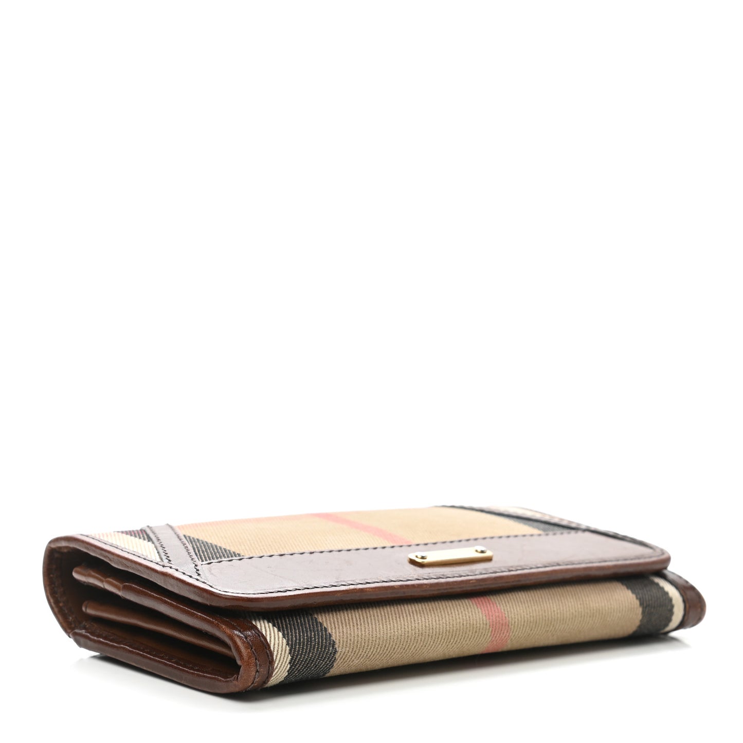 House Check Bridle Calfskin Penrose Continental Wallet Dark Tan