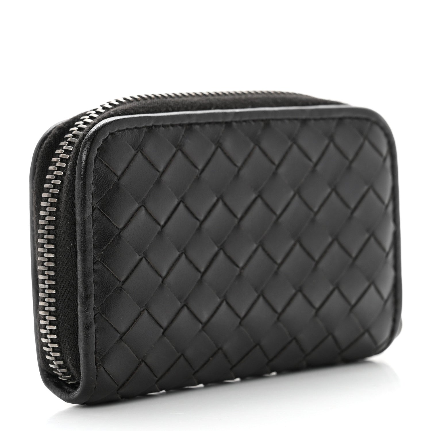 Bottega Veneta Nappa Intrecciato Zip Around Coin Purse Ebano 3 of 8