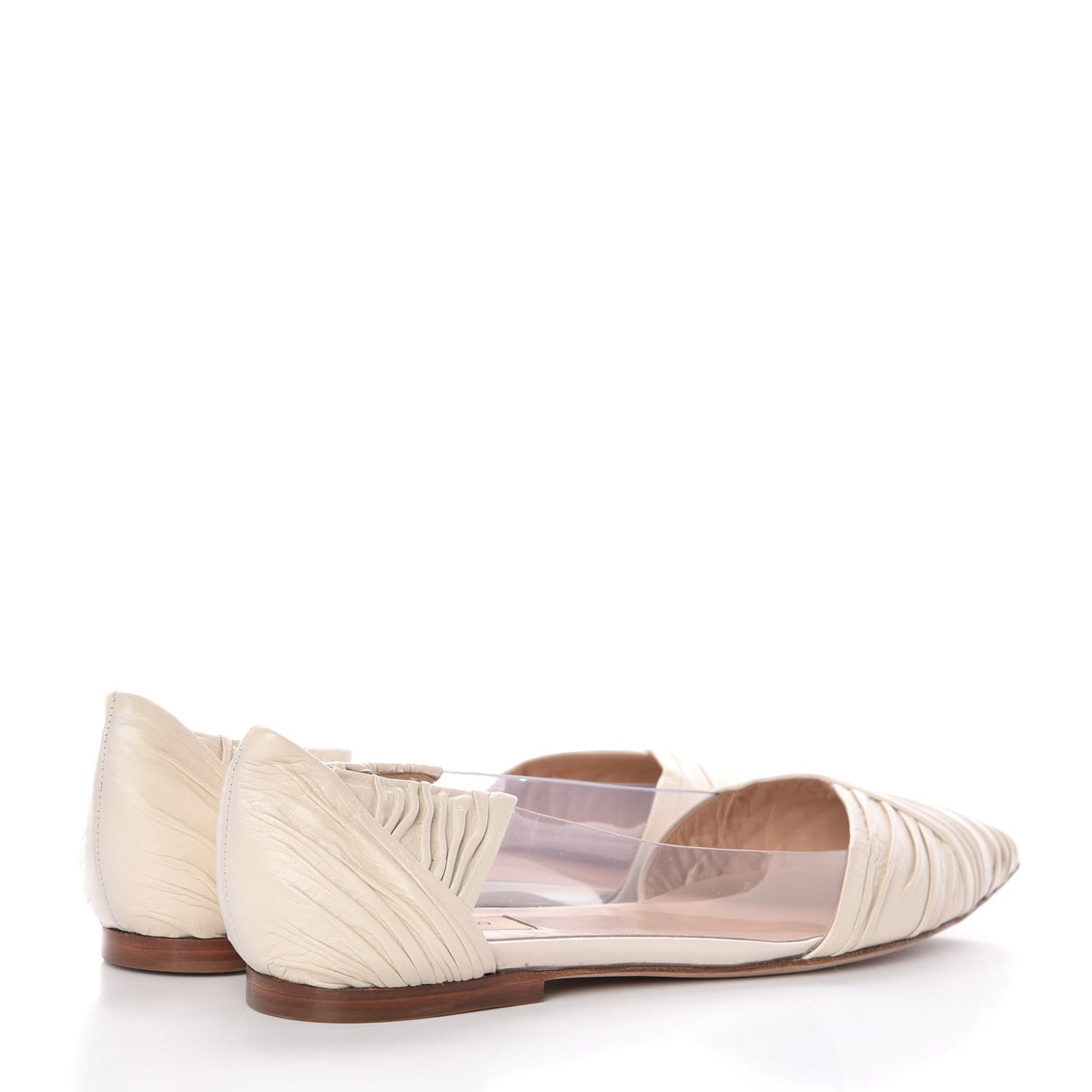 Ruched Lambskin B Drape Ballerina Flats 41 Nude