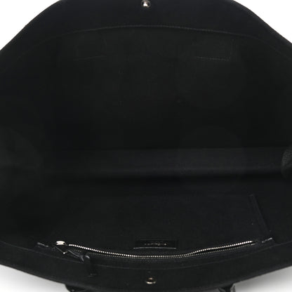 Saint Laurent Linen Calfskin Rive Gauche Tote Black 5 of 9