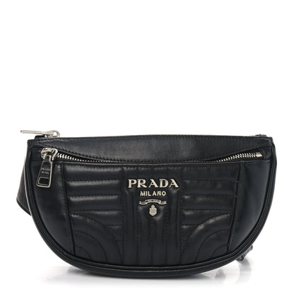 Prada Soft Calfskin Impunture Diagramme Belt Bag Black 1 of 10