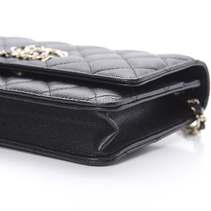 Chanel Caviar Quilted French New Wave Chain CC Wallet On Chain WOC Black 11 of 12