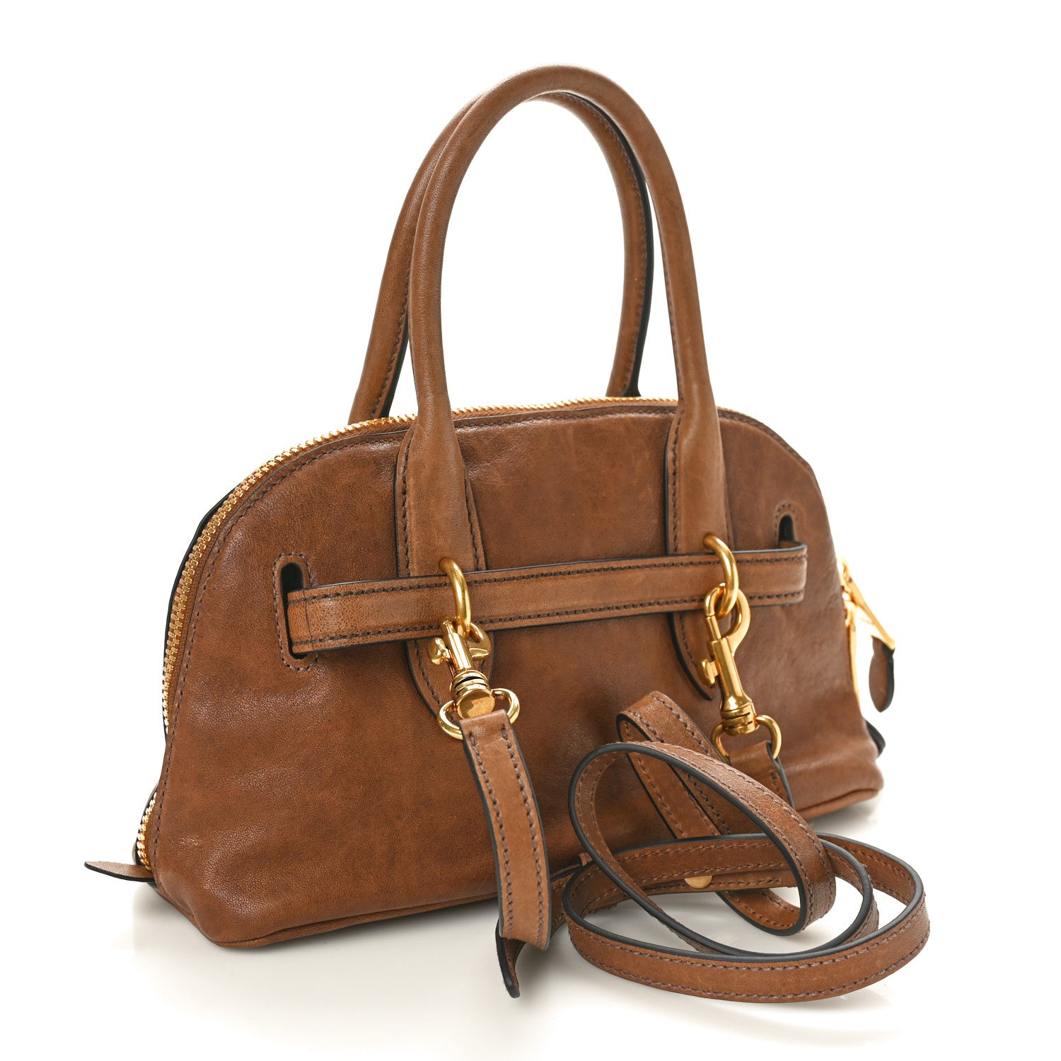 Miu Miu Nappa Aviator Small Aventure Bag Rovere 2 of 9