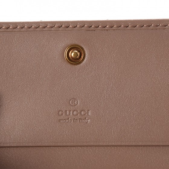 Gucci Calfskin Matelasse GG Marmont Card Case Wallet Porcelain Rose 6 of 8