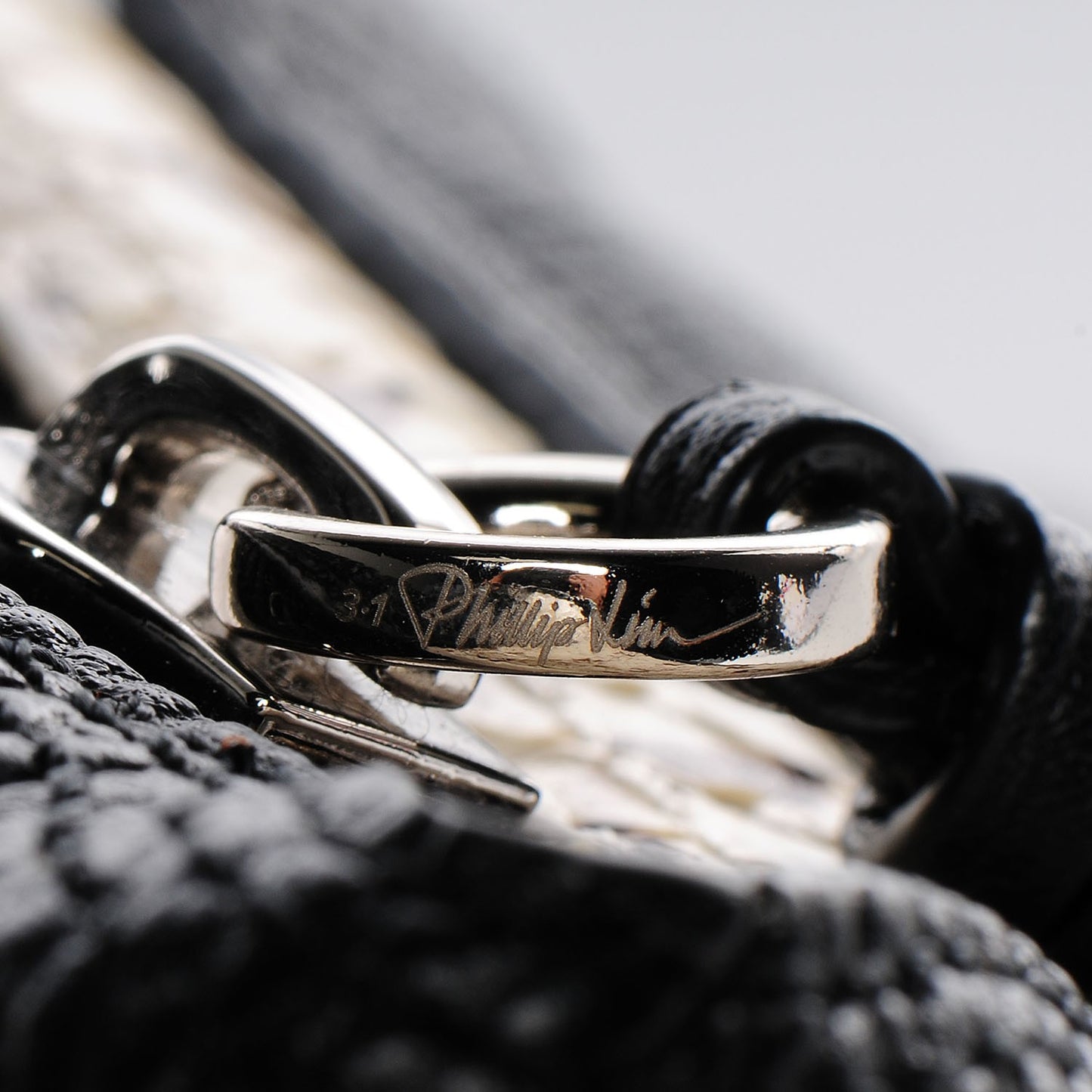 3.1 Pebbled Leather Elaphe Mini Pashli Satchel Natural Black