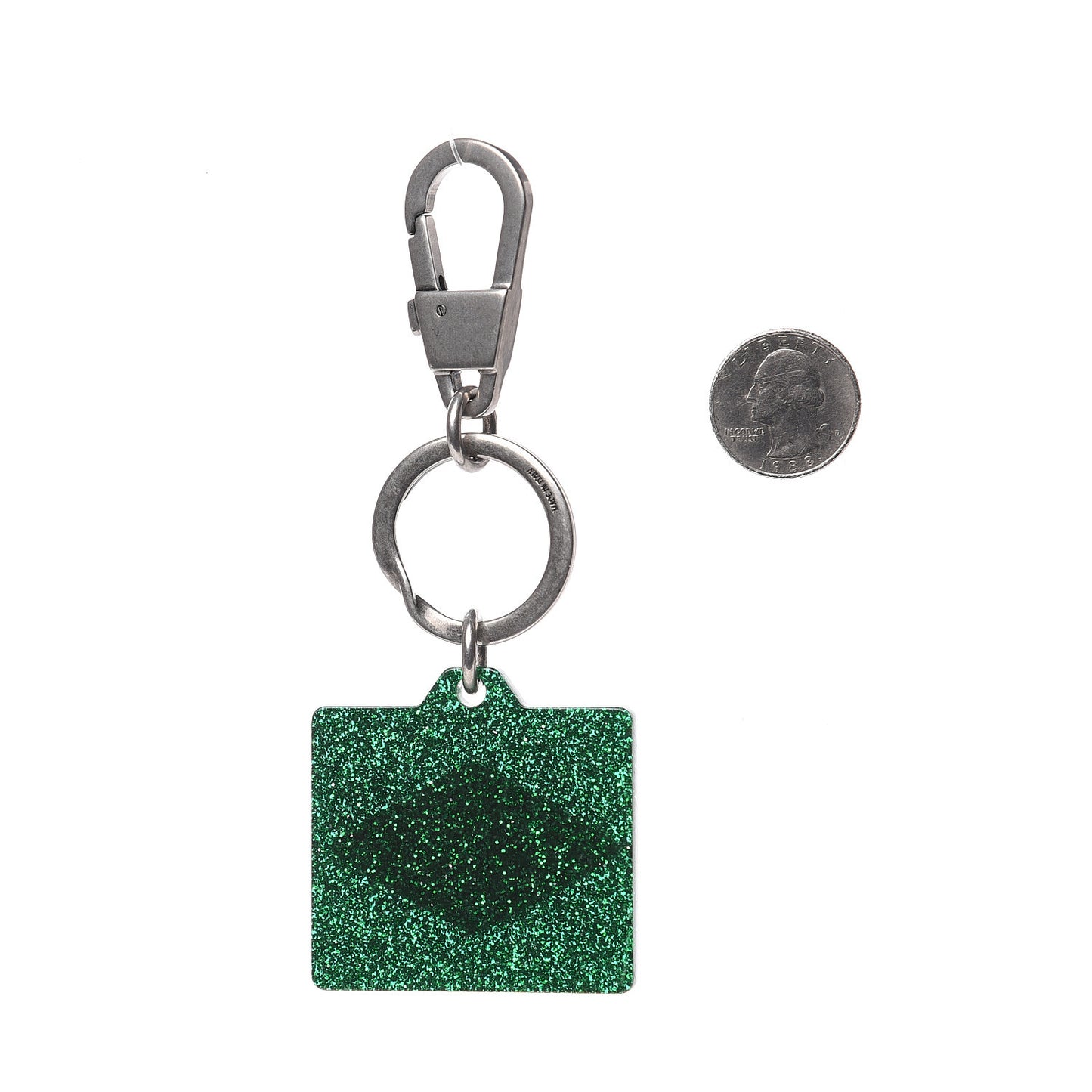 Resin Glitter Game Logo Keychain Green