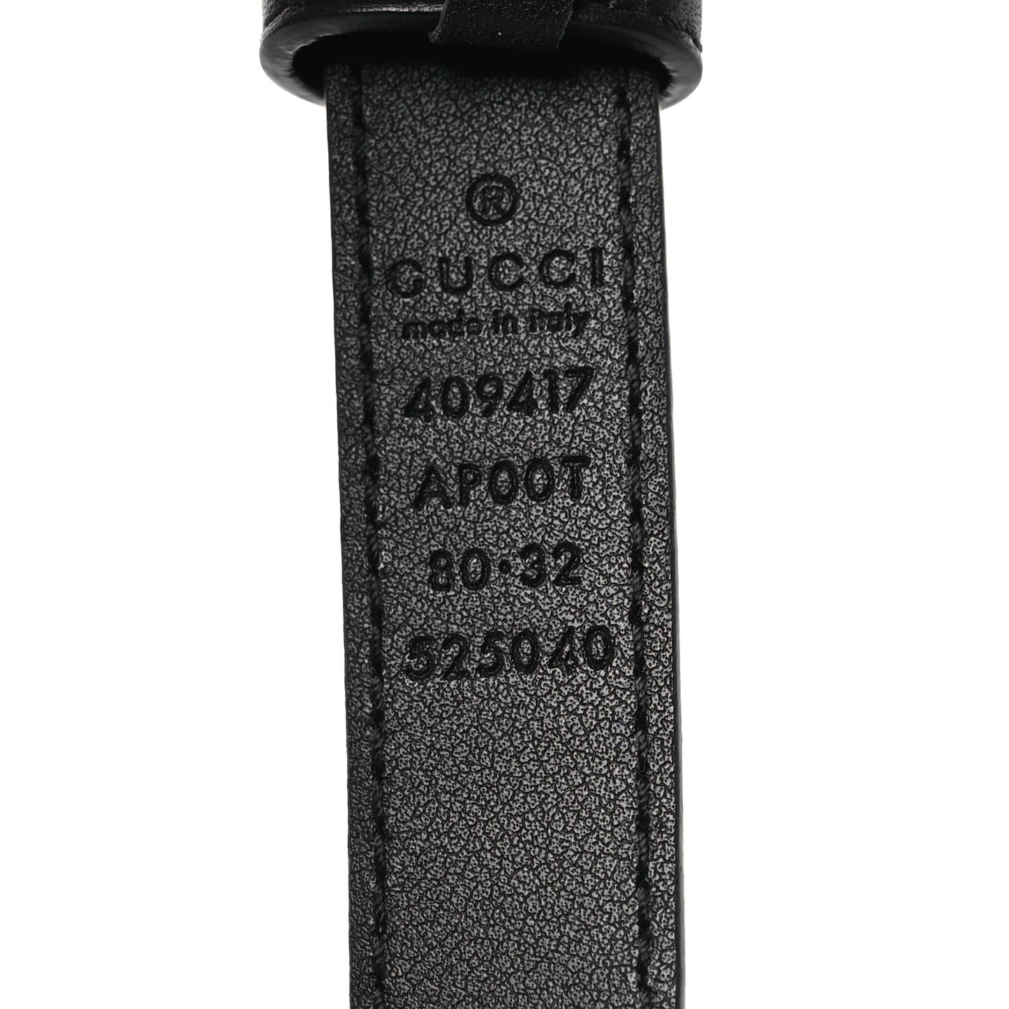 Calfskin Double G 20mm Belt 80 32 Black
