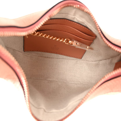 Gucci GG Supreme Monogram Textured Calfskin Web Mini Ophidia Half Moon Hobo Rose Pink 5 of 10