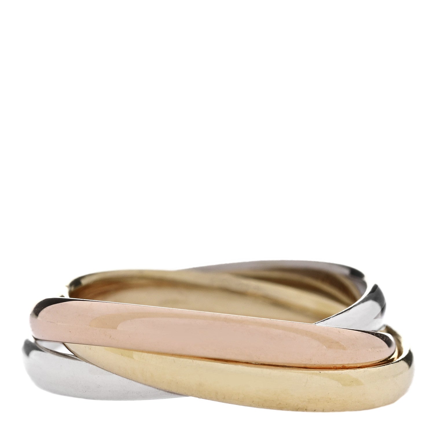 Cartier 18K Pink Yellow White Gold Small Trinity Ring 54 7 3 of 5