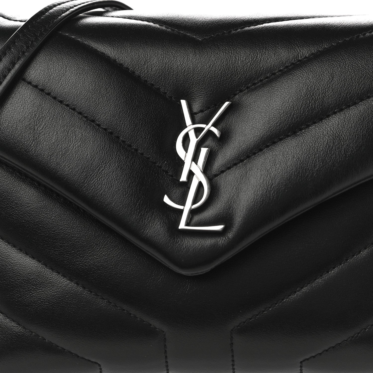 Saint Laurent Calfskin Y Quilted Monogram Toy Loulou Crossbody Bag Black 8 of 10