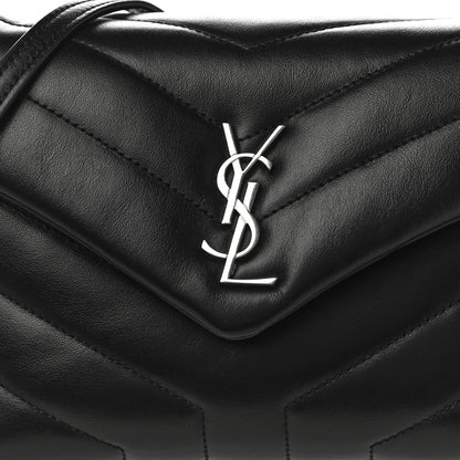Saint Laurent Calfskin Y Quilted Monogram Toy Loulou Crossbody Bag Black 8 of 10