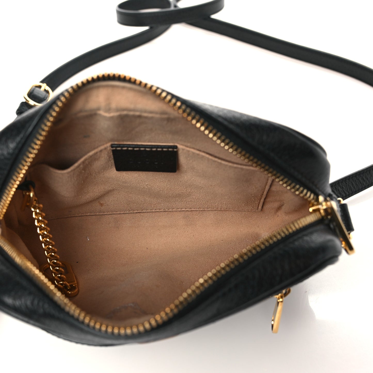 Calfskin Web Mini Ophidia Shoulder Bag Black