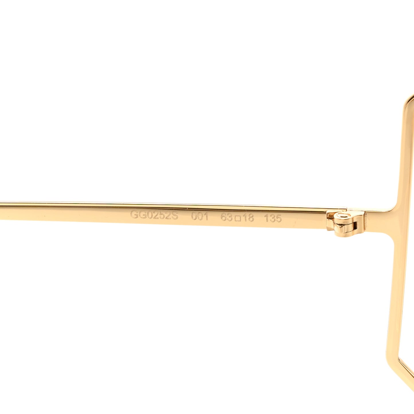 Metal Oversized Round Sunglasses GG0252S Gold