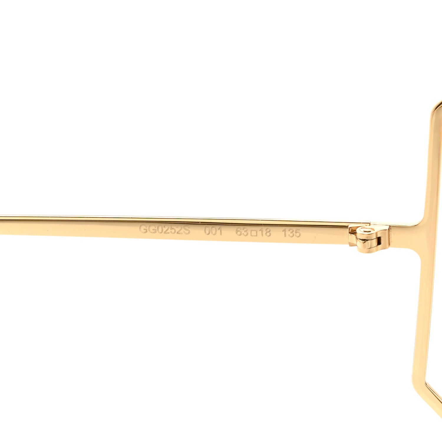 Gucci Metal Oversized Round Sunglasses GG0252S Gold 7 of 7