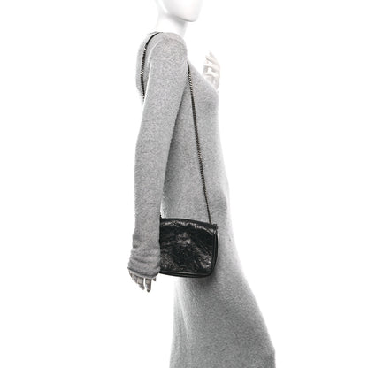 Saint Laurent Crinkled Calfskin Matelasse Monogram Niki Chain Wallet Black 3 of 10