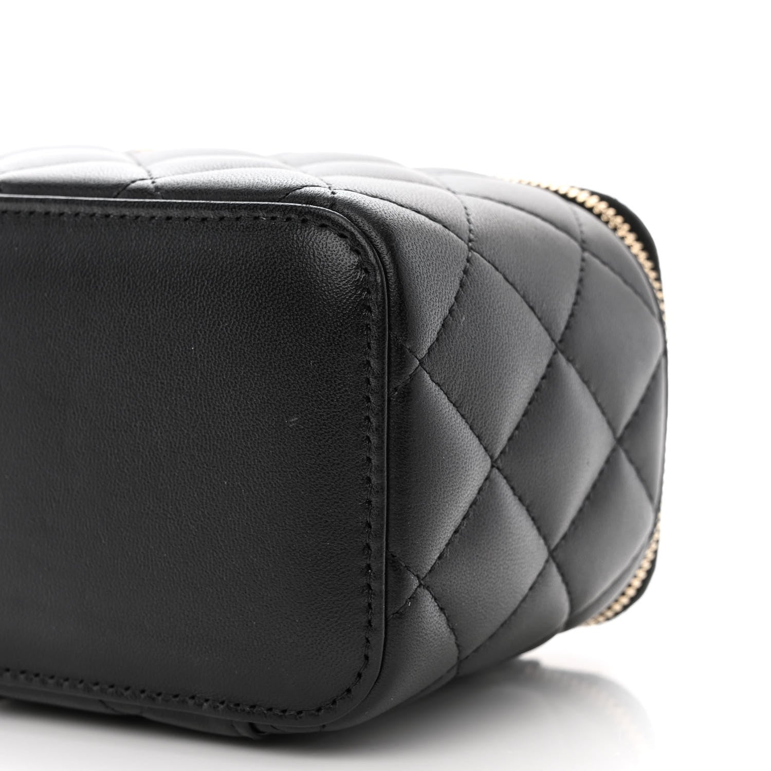 Chanel Lambskin Quilted Small Top Handle Vanity Case With Chain Black 10 of 12