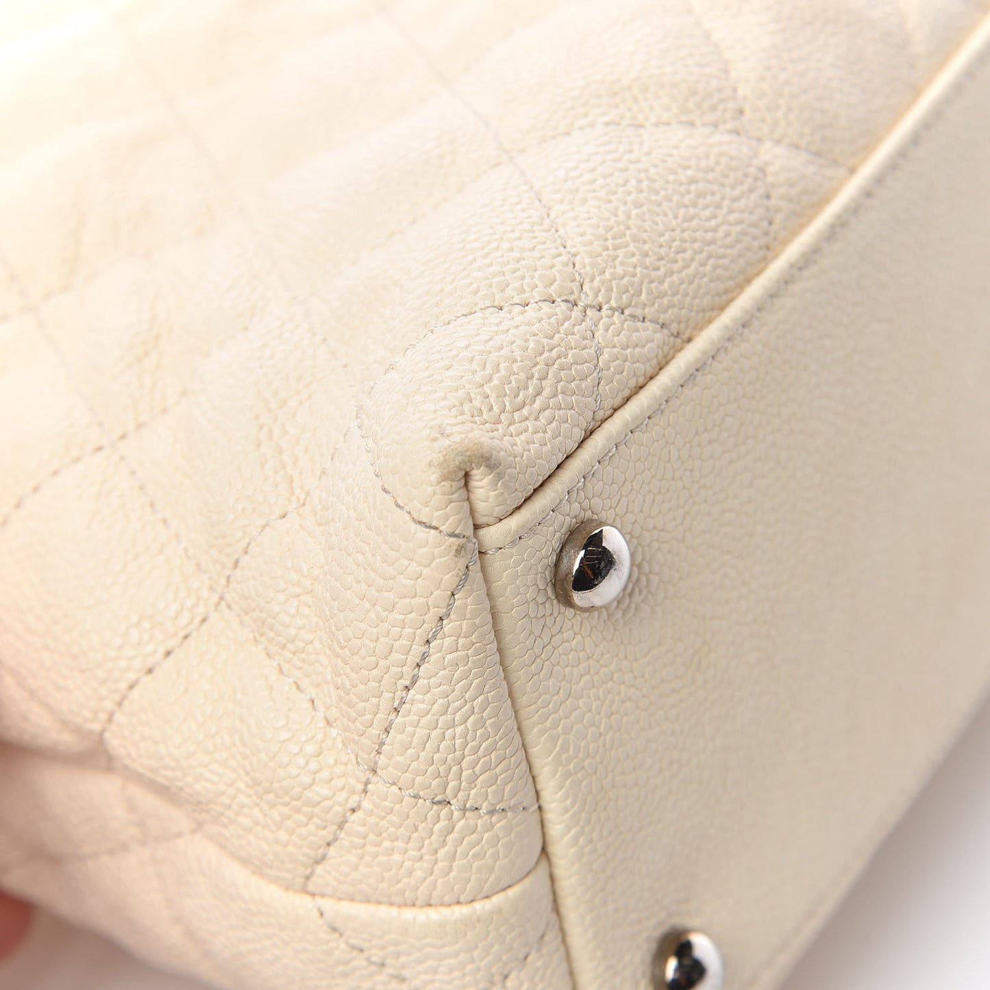 Caviar Quilted French Riviera Hobo Beige