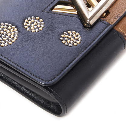 Louis Vuitton Calfskin Reverse Monogram Studded Night Lights Twist Chain Wallet 6 of 10