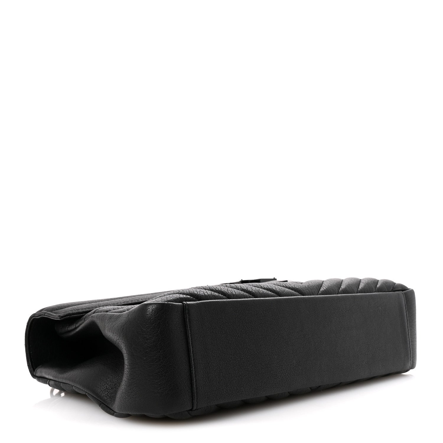Saint Laurent Sheepskin Matelasse Chevron Monogram Monochrome Large College Satchel Black 6 of 21