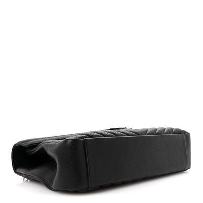 Saint Laurent Sheepskin Matelasse Chevron Monogram Monochrome Large College Satchel Black 6 of 21