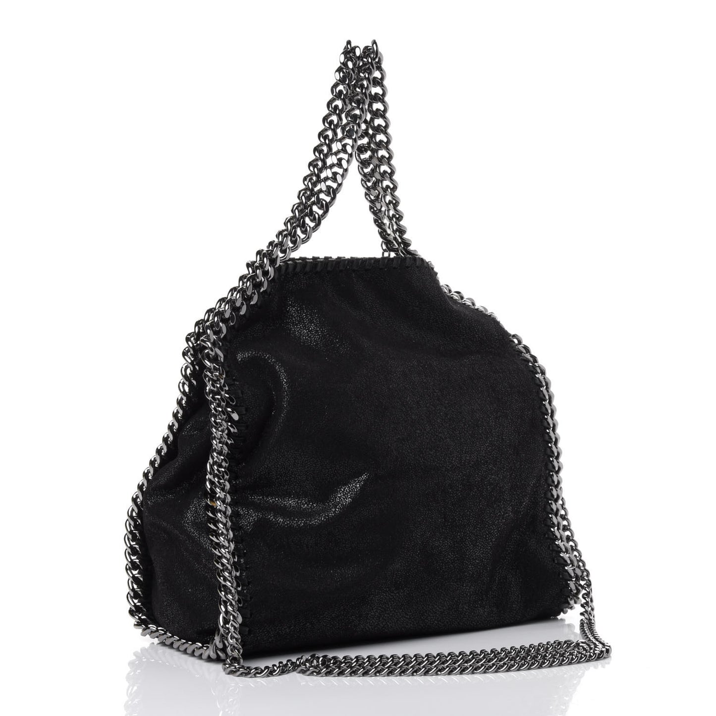 Shaggy Deer Mini Falabella Fold Over Tote Black