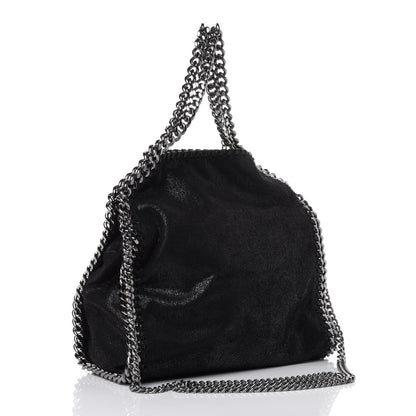 Stella McCartney Shaggy Deer Mini Falabella Fold Over Tote Black 2 of 4