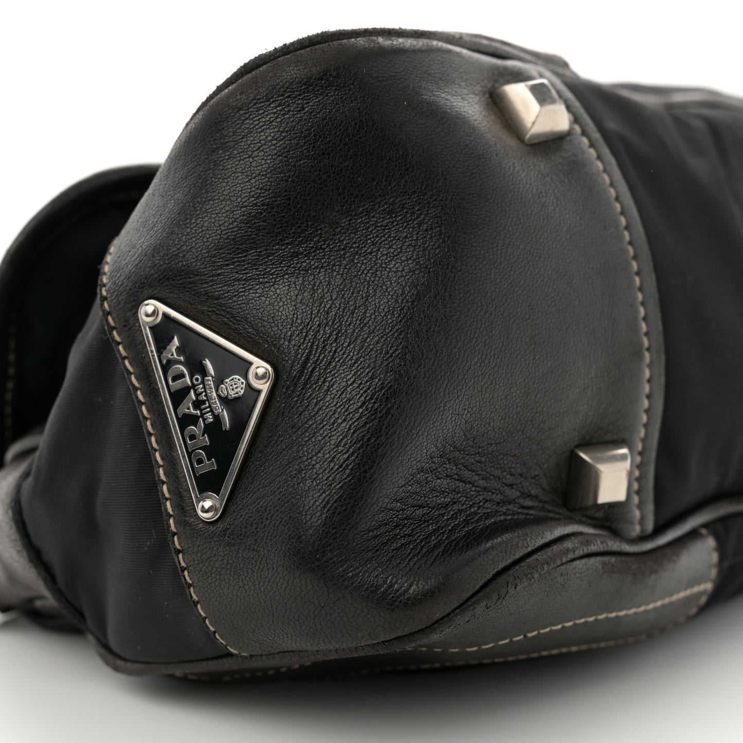 Tessuto Nylon Tassel Shoulder Bag Black